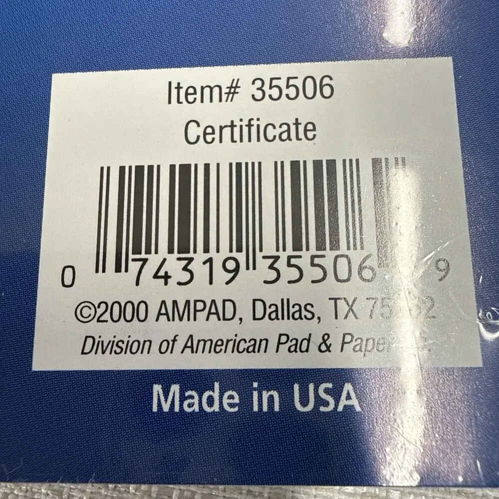 Vintage Ampad Green Certificate Specialty Paper 100 Sheets 8.5 x 11 Item #35506